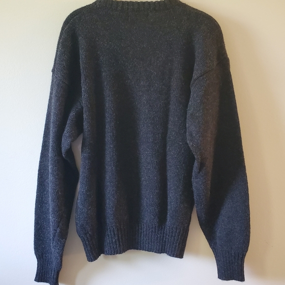 Vintage Pacific Club by Nak Sweater Men M Pullover Crew Gray Argyle Wool Thick - Picture 2 of 9